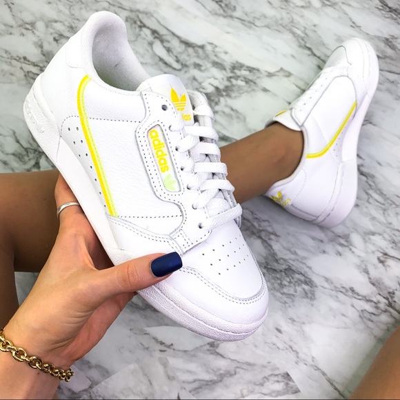 adidas continental 80 white yellow